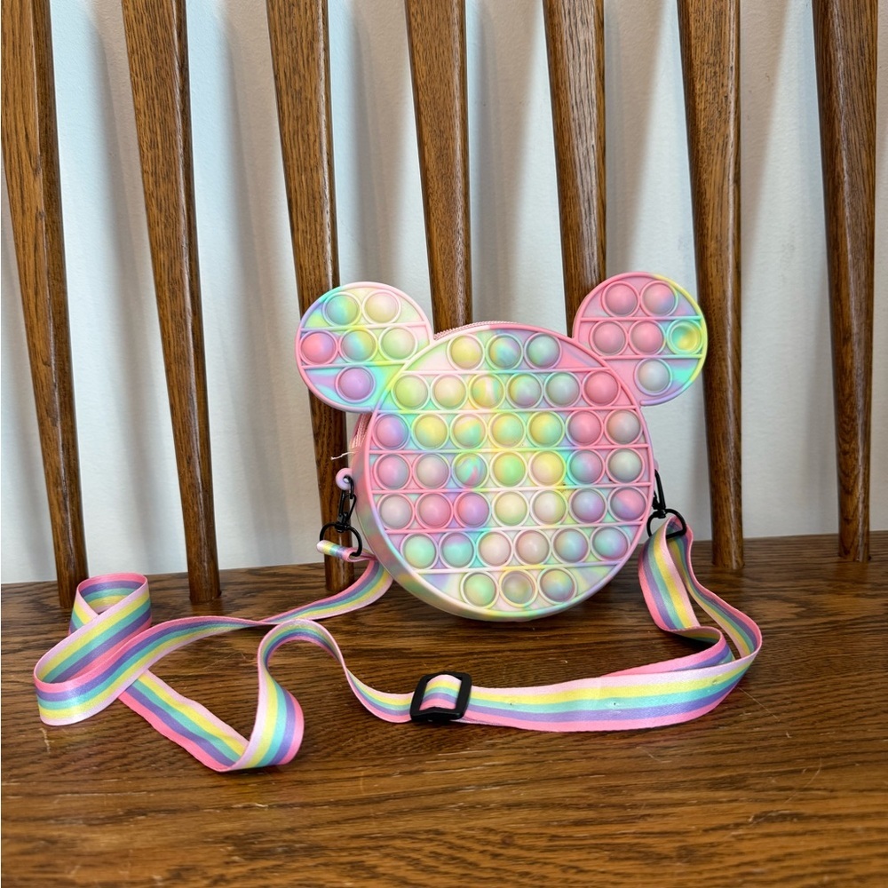Mickey Purse Popit Fidget Toy Push Bubble Sensory Stress Relief Crossbody Bag